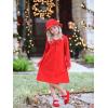 Arshiner Girls Dress Long Sleeve Solid Tunic Dress for Girls with Big Bow Tie