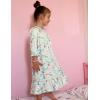 Arshiner Girls Nightgowns Long Sleeve Pajama Dress Cute Ruffle Sleepwear Soft Night Gowns(Light Green Cartoon Cat)