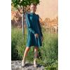Arshiner Girl’s Sheer Contrast Mesh Long Sleeve Stand Collar Casual Vintage Party Dress for 5-13 Years