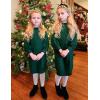 Arshiner Girl’s Sweater Dress Puff Long Sleeve Casual Cable Knit Pullover Fall Dresses for 6-12 Years(Green)