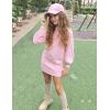 Arshiner Girl’s Sweater Dress Puff Long Sleeve Casual Cable Knit Pullover Fall Dresses for 6-12 Years(Pink)