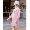 Arshiner Girl’s Sweater Dress Puff Long Sleeve Casual Cable Knit Pullover Fall Dresses for 6-12 Years(Pink)