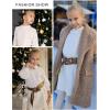 Arshiner Girl’s Sweater Dress Puff Long Sleeve Casual Cable Knit Pullover Fall Dresses for 6-12 Years(White)