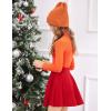 Arshiner High Waist A-line Skirt Flared Swing Skater with Zipper,Red,10-11 Years