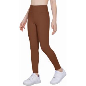 Arshiner Girls Fleece Lined Leggings High Waist Water Resistant Warm Winter Tights Running Athletic Yoga Pants for Kids(Brown)