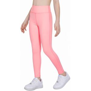 Arshiner Girls Fleece Lined Leggings High Waist Water Resistant Warm Winter Tights Running Athletic Yoga Pants for Kids(Pink)