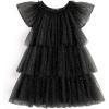 Arshiner Girls Tulle Dress Toddler Layered Tutu Dresses Rainbow Sequin Summer Party Birthday Wedding Cake Dress Photo Shoot(Black Sequin)