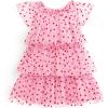 Arshiner Girls Tulle Dress Toddler Layered Tutu Dresses Rainbow Sequin Summer Party Birthday Wedding Cake Dress Photo Shoot(Pink Heart)