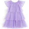 Arshiner Girls Tulle Dress Toddler Layered Tutu Dresses Rainbow Sequin Summer Party Birthday Wedding Cake Dress Photo Shoot(Purple)
