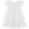 Arshiner Girls Tulle Dress Toddler Layered Tutu Dresses Rainbow Sequin Summer Party Birthday Wedding Cake Dress Photo Shoot(White Sequin)