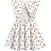 Arshiner Toddler Girl Dresses Ruffle Sleeve Dress for Girl Kids Summer Casual Beach Backless Sundresses with Pockets 2-6T(Floral)