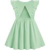 Arshiner Toddler Girl Dresses Ruffle Sleeve Dress for Girl Kids Summer Casual Beach Backless Sundresses with Pockets 2-6T(Green)