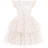 Arshiner Toddler Girls Tutu Sundress Ruffle Sleeve Double Fluffy Tiered Tulle Summer Dresses for Kids 2-8Y(Golden Heart)