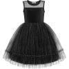 Arshiner Toddler Sleeveless Formal Dress Fancy Cute Tulle Glitter Party Holiday Kids Dresses(Black)