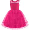 Arshiner Toddler Sleeveless Formal Dress Fancy Cute Tulle Glitter Party Holiday Kids Dresses(Hot Pink)