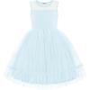 Arshiner Toddler Sleeveless Formal Dress Fancy Cute Tulle Glitter Party Holiday Kids Dresses(Light Blue)