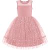 Arshiner Toddler Sleeveless Formal Dress Fancy Cute Tulle Glitter Party Holiday Kids Dresses(Light Pink)