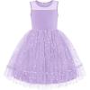 Arshiner Toddler Sleeveless Formal Dress Fancy Cute Tulle Glitter Party Holiday Kids Dresses(Lilac)
