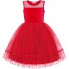 Arshiner Toddler Sleeveless Formal Dress Fancy Cute Tulle Glitter Party Holiday Kids Dresses(Red)