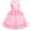 Arshiner Toddler Sleeveless Formal Dress Fancy Cute Tulle Glitter Party Holiday Kids Dresses(Tie Dye)
