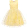 Arshiner Toddler Sleeveless Formal Dress Fancy Cute Tulle Glitter Party Holiday Kids Dresses(Yellow Daisy)