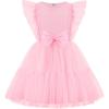 Arshiner Toddler Tutu Dress Girls Tulle Ruffle Bowknot Dresses Summer Wedding Birthday Party Formal Princess Dress 2-6T(Pink)