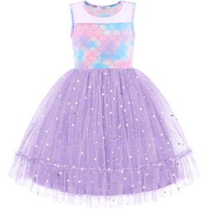 Arshiner Toddler Sleeveless Formal Dress Fancy Cute Tulle Glitter Party Holiday Kids Dresses(Mermaid)