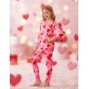 Arshiner Girls Clothes 2 Piece Fall Outfits Slim Long Sleeve Shirt and Leggings Set Kids Thermal Underwear sets(Love Print)