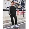 Arshiner Boys Clothes Set Long Raglan Sleeve T-Shirts + Casual Pants 2Pcs Colorblock Fall Outfits for Kids(Black / Black White Checked)