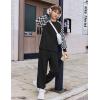 Arshiner Boys Clothes Set Long Raglan Sleeve T-Shirts + Casual Pants 2Pcs Colorblock Fall Outfits for Kids(Black / Black White Checked)