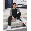 Arshiner Boys Clothes Set Long Raglan Sleeve T-Shirts + Casual Pants 2Pcs Colorblock Fall Outfits for Kids(Black / Black White Checked)
