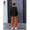 Arshiner Boys Clothes Set Long Raglan Sleeve T-Shirts + Casual Pants 2Pcs Colorblock Fall Outfits for Kids(Black / Brown)