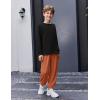 Arshiner Boys Clothes Set Long Raglan Sleeve T-Shirts + Casual Pants 2Pcs Colorblock Fall Outfits for Kids(Black / Brown)