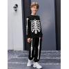 Arshiner Boys Clothes Set Long Raglan Sleeve T-Shirts + Casual Pants 2Pcs Colorblock Fall Outfits for Kids(Black / Halloween Skeleton)