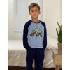Arshiner Boys Clothes Set Long Raglan Sleeve T-Shirts + Casual Pants 2Pcs Colorblock Fall Outfits for Kids(Blue Truck)