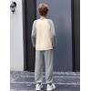 Arshiner Boys Clothes Set Long Raglan Sleeve T-Shirts + Casual Pants 2Pcs Colorblock Fall Outfits for Kids(Cream / Light Grey)