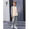 Arshiner Boys Clothes Set Long Raglan Sleeve T-Shirts + Casual Pants 2Pcs Colorblock Fall Outfits for Kids(Cream / Light Grey)