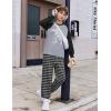 Arshiner Boys Clothes Set Long Raglan Sleeve T-Shirts + Casual Pants 2Pcs Colorblock Fall Outfits for Kids(Dinosaur / Grey / Black)