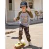 Arshiner Boys Clothes Set Long Raglan Sleeve T-Shirts + Casual Pants 2Pcs Colorblock Fall Outfits for Kids(Grey / Army Green Camo)