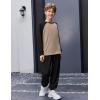 Arshiner Boys Clothes Set Long Raglan Sleeve T-Shirts + Casual Pants 2Pcs Colorblock Fall Outfits for Kids(Khaki / Black)