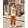 Arshiner Boys Clothes Set Long Raglan Sleeve T-Shirts + Casual Pants 2Pcs Colorblock Fall Outfits for Kids(Teddy- Cream / Brown)
