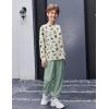Arshiner Boys Clothes Set Long Raglan Sleeve T-Shirts + Casual Pants 2Pcs Colorblock Fall Outfits for Kids(Teddy- Cream / Green)