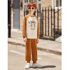 Arshiner Boys Clothes Set Long Raglan Sleeve T-Shirts + Casual Pants 2Pcs Colorblock Fall Outfits for Kids(Teddy Friends- Cream / Brown)