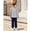 Arshiner Boys Clothes Set Long Raglan Sleeve T-Shirts + Casual Pants 2Pcs Colorblock Fall Outfits for Kids(Teddy- Grey / Navy)