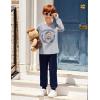Arshiner Boys Clothes Set Long Raglan Sleeve T-Shirts + Casual Pants 2Pcs Colorblock Fall Outfits for Kids(Teddy- Grey / Navy)