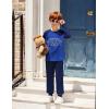 Arshiner Boys Clothes Set Long Raglan Sleeve T-Shirts + Casual Pants 2Pcs Colorblock Fall Outfits for Kids(Teddy- Navy / Black)
