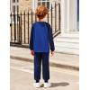 Arshiner Boys Clothes Set Long Raglan Sleeve T-Shirts + Casual Pants 2Pcs Colorblock Fall Outfits for Kids(Teddy- Navy / Black)