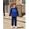 Arshiner Boys Clothes Set Long Raglan Sleeve T-Shirts + Casual Pants 2Pcs Colorblock Fall Outfits for Kids(Teddy- Navy / Black)