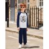 Arshiner Boys Clothes Set Long Raglan Sleeve T-Shirts + Casual Pants 2Pcs Colorblock Fall Outfits for Kids(Teddy- White / Navy)