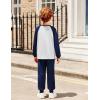 Arshiner Boys Clothes Set Long Raglan Sleeve T-Shirts + Casual Pants 2Pcs Colorblock Fall Outfits for Kids(Teddy- White / Navy)